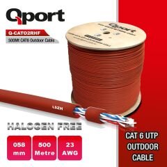 Qport 500m Cat6 Outdoor Lszh Turuncu 23awg 0.58mm Halogen Free Kablo(q-cato2rhf)