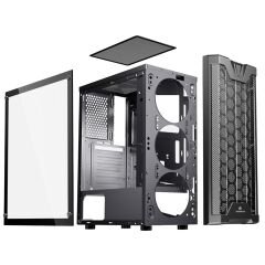 Gamebooster USB 3.0 4x12cm Fan Pencereli ATX Siyah Kasa (JBST-GBF3101B)