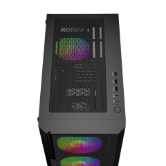 Gamebooster Crux 650W 80+ White USB3.0 4x12cm RGB Fan E-ATX Kasa (JBST-GBE650B)
