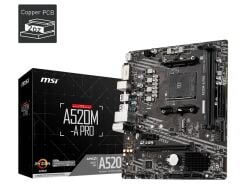 MSI A520M-A Pro AM4 DDR4 Ses GLAN HDMI/DVI SATA3 USB3.2 mATX