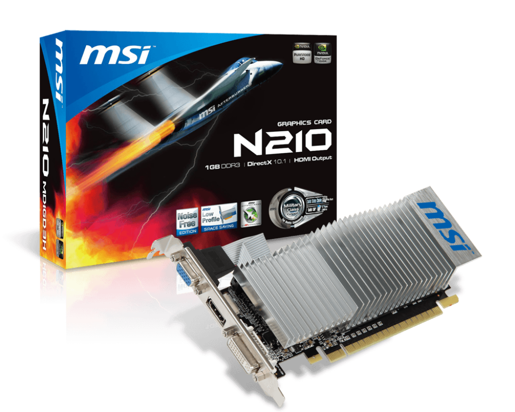 Msı Gf210 1Gb Ddr3 64Bit Hdmi/Dvi/Vga (N210-1Gd3H/Lp)