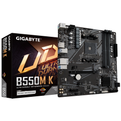 Gigabyte B550M-K AM4 DDR4 Ses GLAN DP/HDMI SATA3 USB3.2 mATX