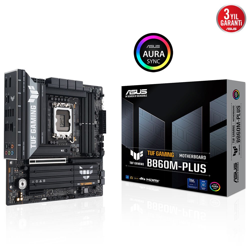 Asus TUF Gaming B860M-Plus 1851P DDR5 Ses GLAN DP/HDMI/USB SATA3 USB3.2 mATX