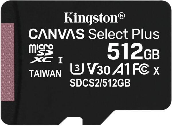 512 Gb Kingston Canvas Select Plus SDHC UHS-1 Class 10 100Mb/s (SDCS2/512Gb)