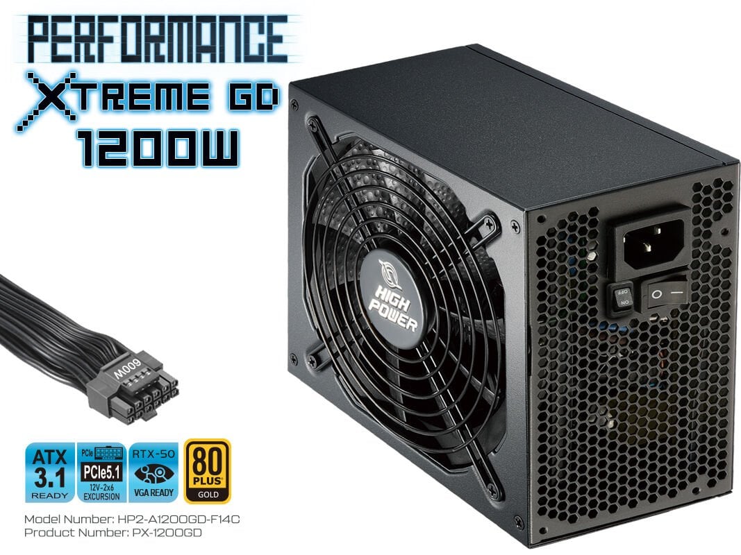 High Power Xtreme Gold ATX 3.1 1200W 80+ Gold ATX Güç Kaynağı (HP2-A1200GD-F14C)