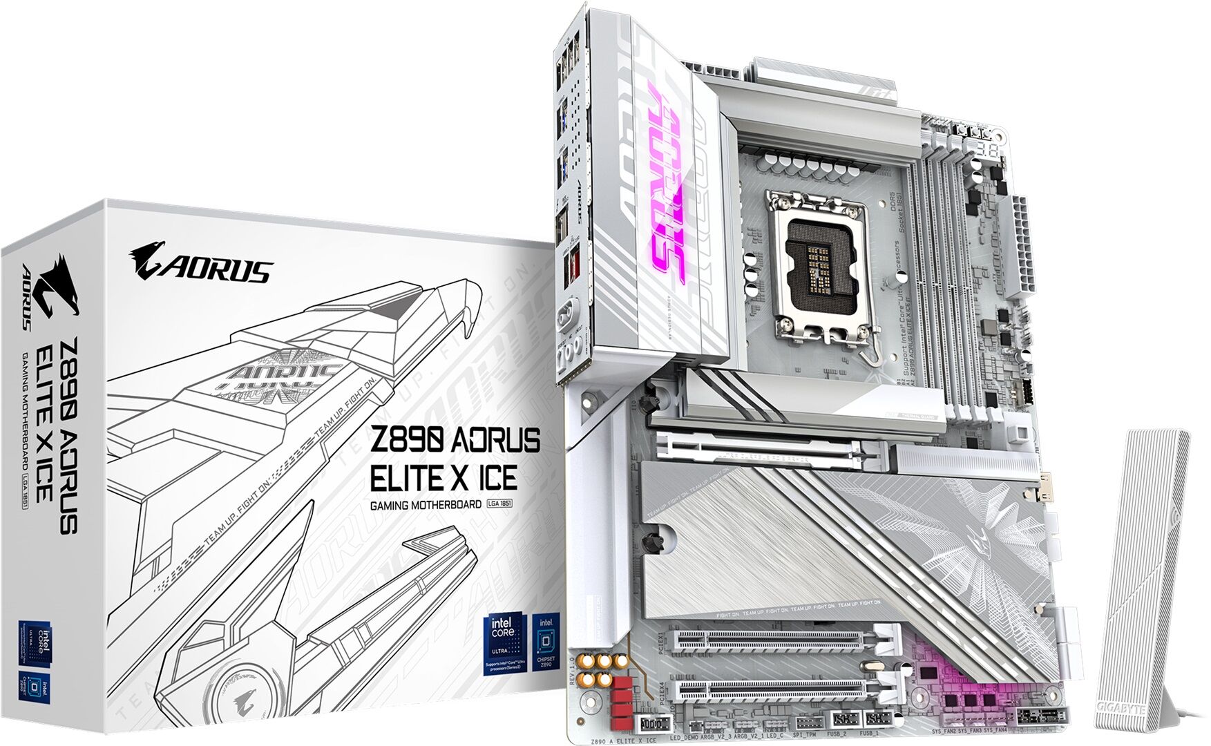 Gigabyte Z890-Aorus-Elite-X-Ice 1851P DDR5 Ses Glan HDMI/USB4 Sata3 Usb3.2 Atx