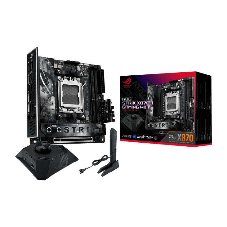 Asus Rog Strix X870-I Gaming Wifi AM5 DDR5 Ses Glan Hdmi/Usb Sata3 Usb3.2 mITX