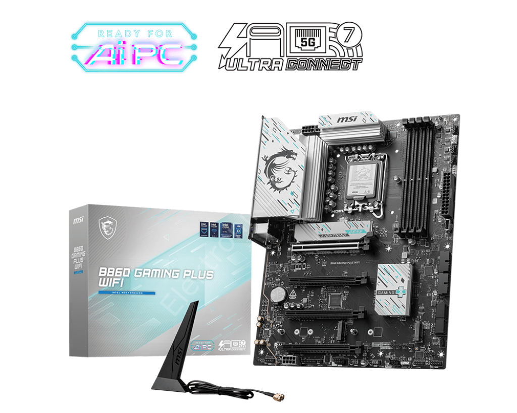 Msi B860 Gaming Plus Wifi 1851p Ddr5 Ses Glan Dp/Hdmi/Type-C Sata3 Usb3.2 Atx