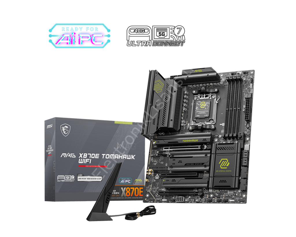 Msi Mag X870e Tomahawk Wifi Am5 Ddr5 Ses Glan Hdmi/Type-C Sata3 Usb3.2 Atx