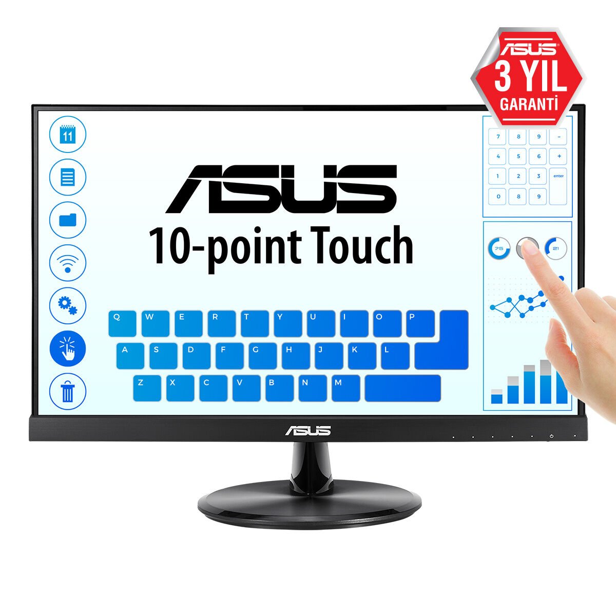 Asus 21.5'' Vt229h 1920x1080 5ms İps Hdmi/vga +speaker +vesa +dokunmatik