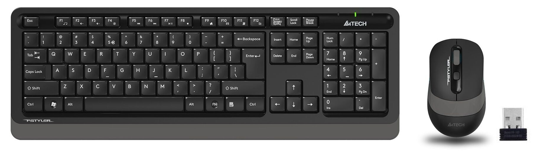 A4 Tech Fg1010 Usb Kablosuz Q Multimedia Klavye + Mouse Set Gri