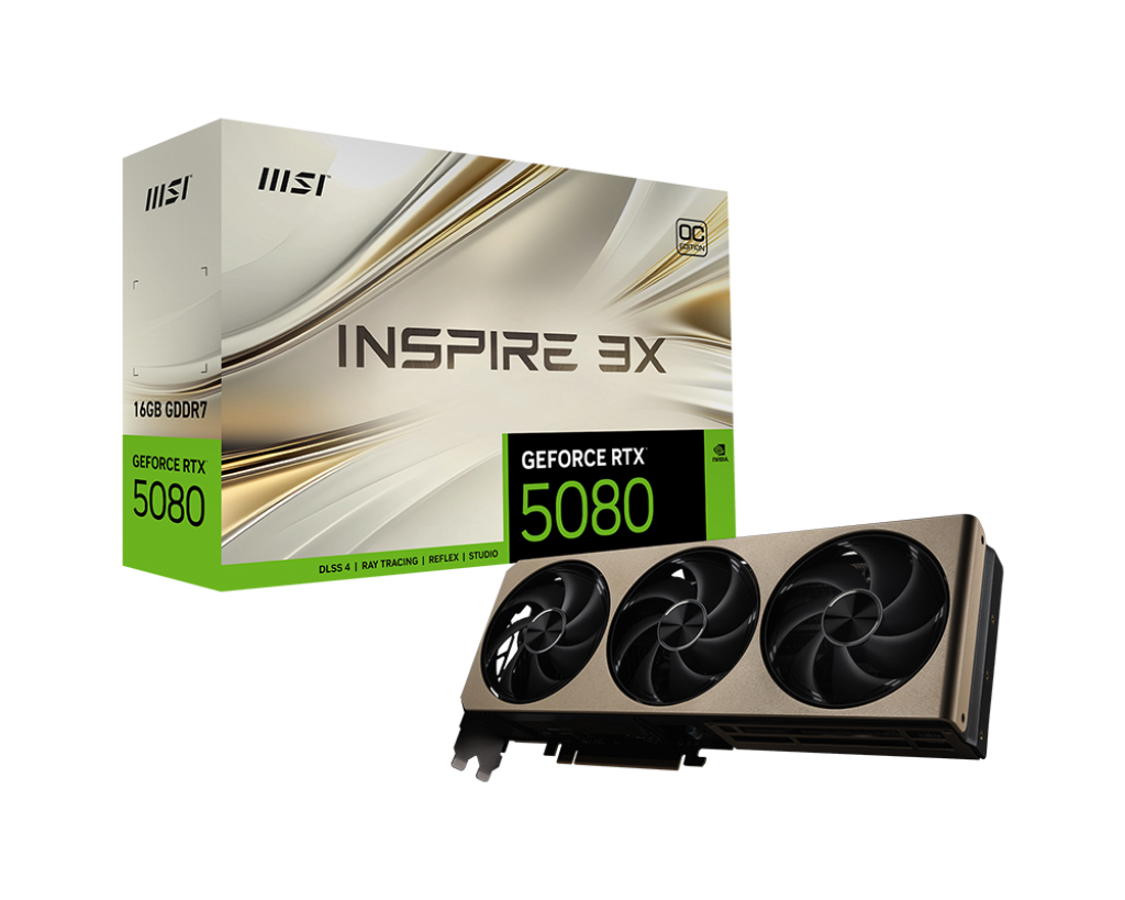 Msi Rtx5080 16gb Gddr7 256bit 3xdp/Hdmi (GeForce Rtx 5080 16g Inspire 3x Oc)