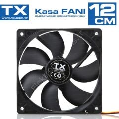 Tx 12cm Siyah Kasa Fanı 120mm