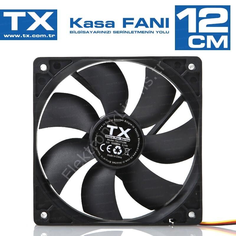 Tx 12cm Siyah Kasa Fanı 120mm