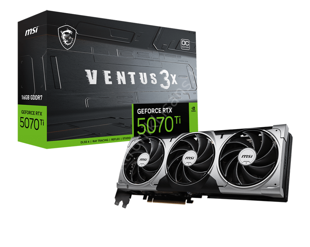 Msi Rtx5070-Ti 16Gb Gddr7 256Bit 3xDp/Hdmi (Rtx 5070 Ti 16G Ventus 3X Oc)