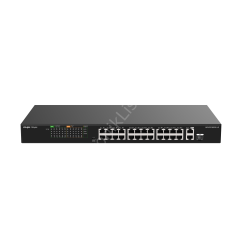 Ruijie Reyee RG-ES126FGS-LP 24 Port FE PoE 180W +2GE +1Combo Yönetilemez Switch
