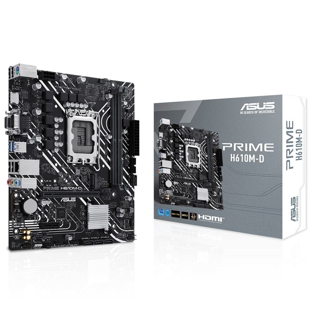 Asus Prime H610M-D 1700P DDR5 Ses GLAN HDMI/VGA SATA3 USB3.2 mATX