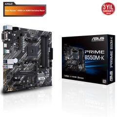 Asus Prime B550M-K AM4 DDR4 Ses GLAN HDMI/DVI/VGA SATA3 USB3.2 mATX