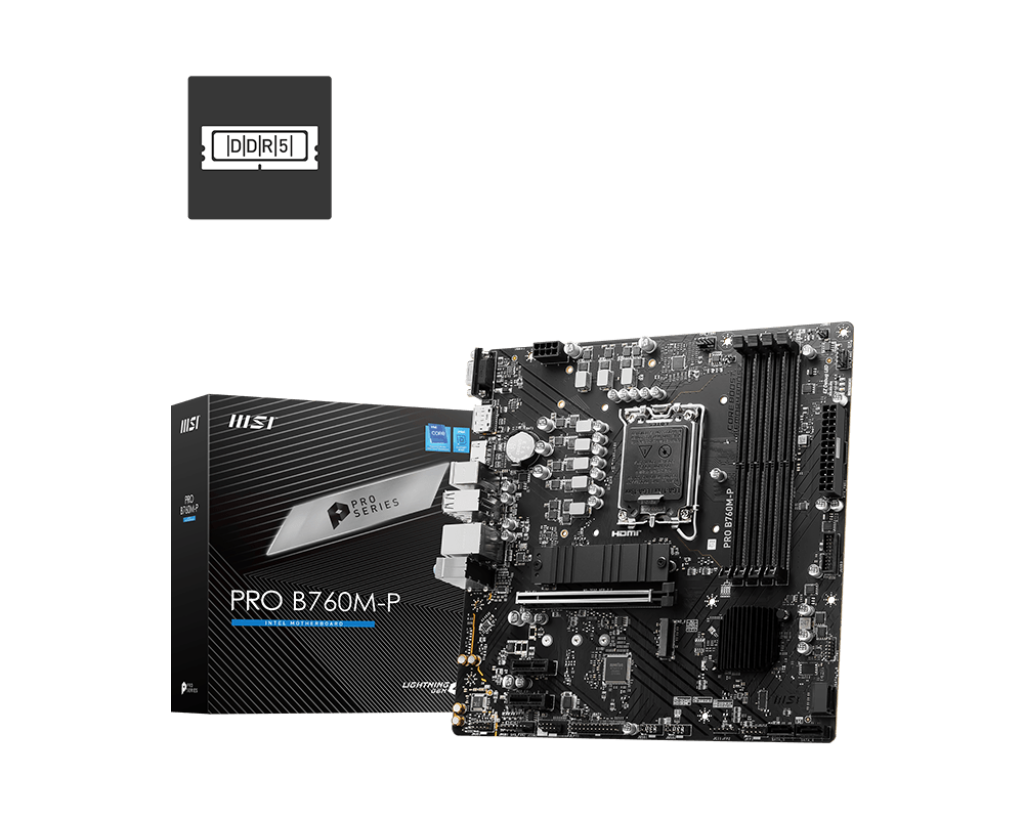 MSI Pro B760M-P 1700P DDR5 Ses GLAN DP/HDMI/VGA SATA3 USB3.2 mATX