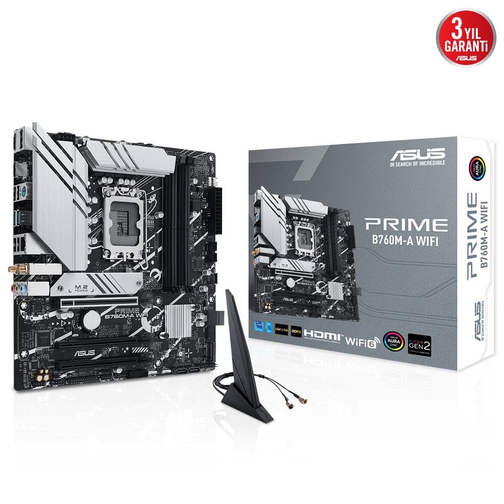 Asus Prime B760M-A Wifi 1700P DDR5 Ses GLAN DP/HDMI SATA3 USB3.2 mATX