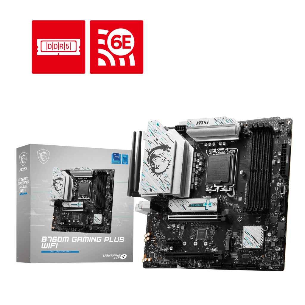 MSI B760M Gaming Plus Wifi 1700P DDR5 Ses GLAN DP/HDMI SATA3 USB3.2 mATX