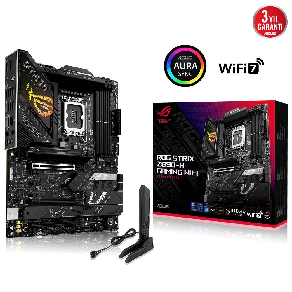Asus Rog Strix Z890-H Gaming Wifi 1851P DDR5 Ses Glan DP/HDMI Sata3 Usb3.2 Atx
