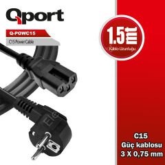 Qport 1.5m C15 Power Guc Kablosu (q-powc15)