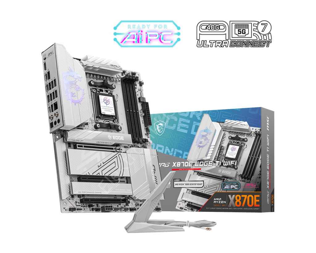 MSI Mpg X870E Edge Ti Wifi Am5 Ddr5 Ses Glan Hdmi/Type-C Sata3 Usb3.2 Atx