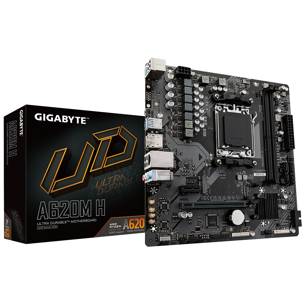 Gigabyte A620M-H AM5 DDR5 SES GLAN DP/HDMI SATA3 USB3.2 mATX