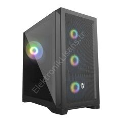 Frisby FC-9475G 600W 80+ Bronze USB3.0 4x12cm RGB Fan Siyah ATX Kasa