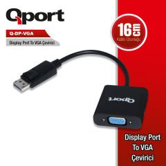 Qport (q-dp-vga) Display Port To Vga Cevirici