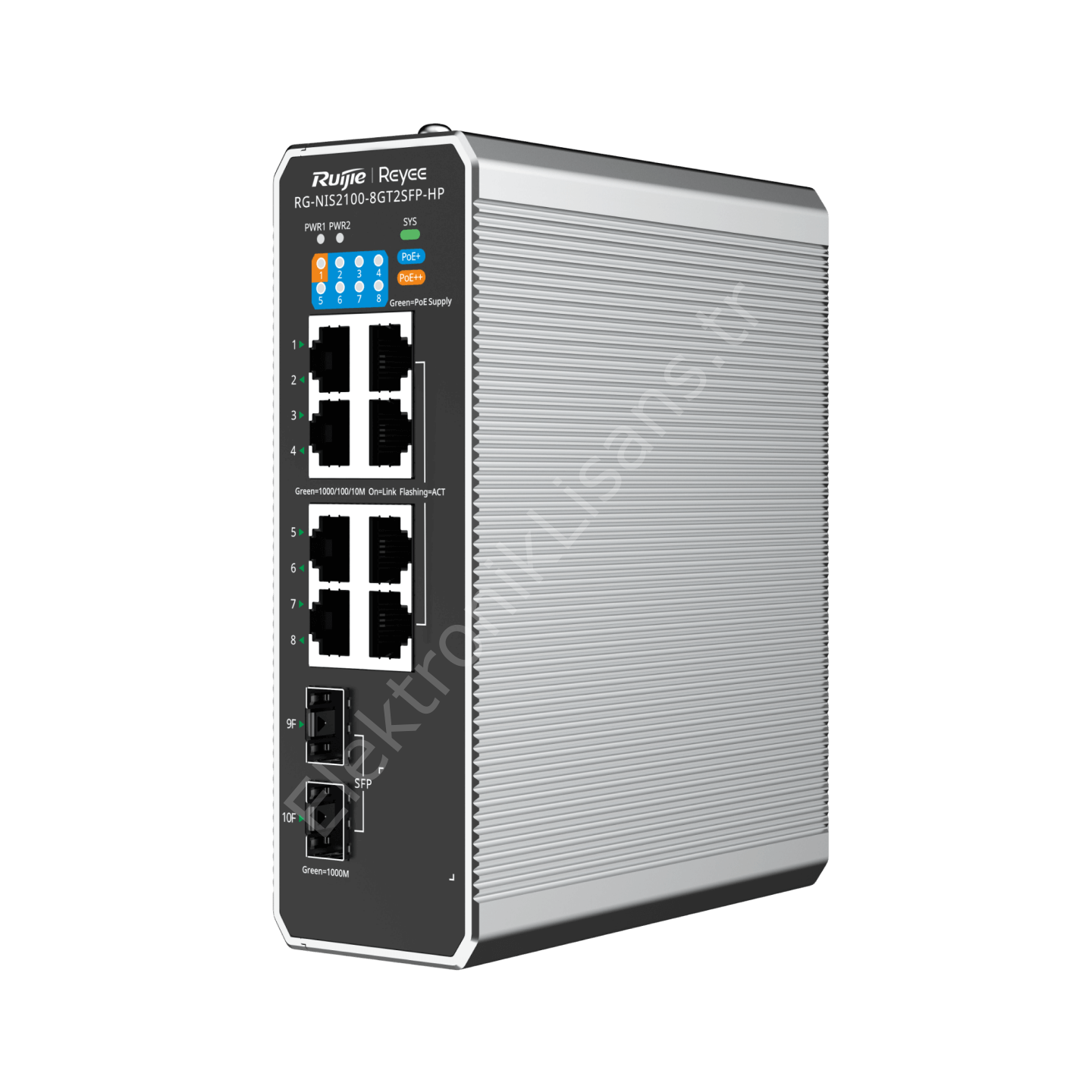 Reyee RG-NIS2100-8GT2SFP-HP 8 Port 10/100/1000 PoE 240W +2SFP Endüstriyel Switch