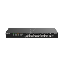 Reyee RG-ES126FGS-P 24 Port 10/100 24xPoE 370W 2xGE 1xCombo Yönetilemez Switch