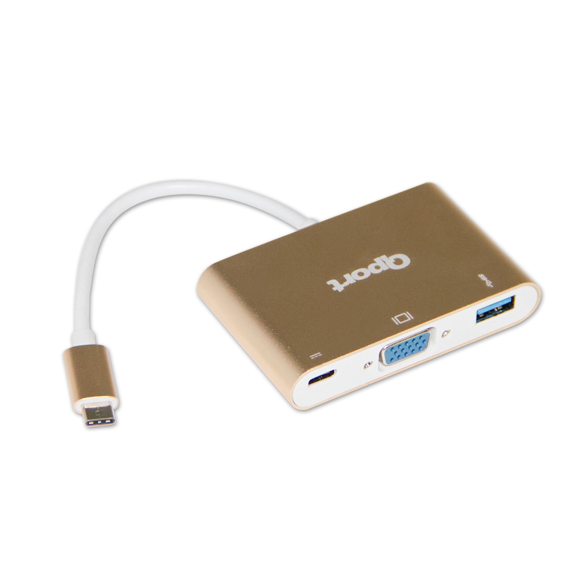 Qport (q-tv03) Type-c To Vga/usb3.0/type-c(f) Cevirici