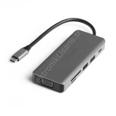 Qgeem Qg-uh09 Usb3.0 Type-c To Usb3.0/usb2.0/type-c Pd/sd/tf/2xhdmi/vga/audio Hu