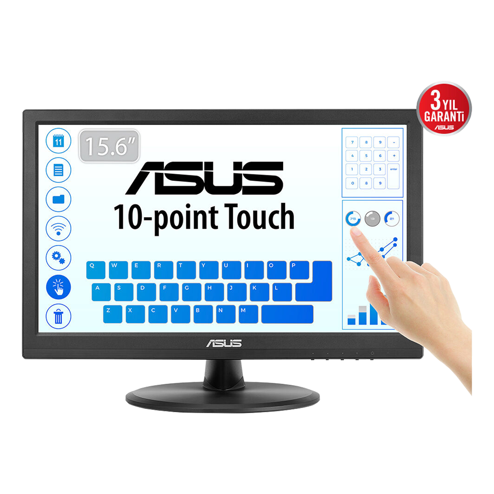 Asus VT169HE 15.6'' 1920x1080 5ms 60Hz IPS HDMI/VGA Dokunmatik EyeCare VESA
