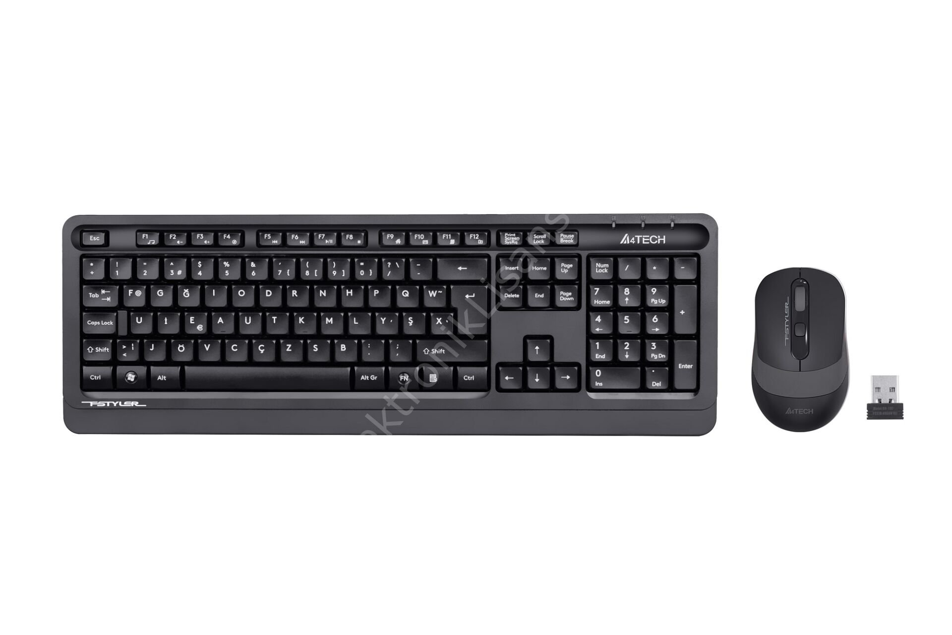 A4 Tech FG1010 USB Kablosuz F Multimedia Klavye + Mouse Set Siyah