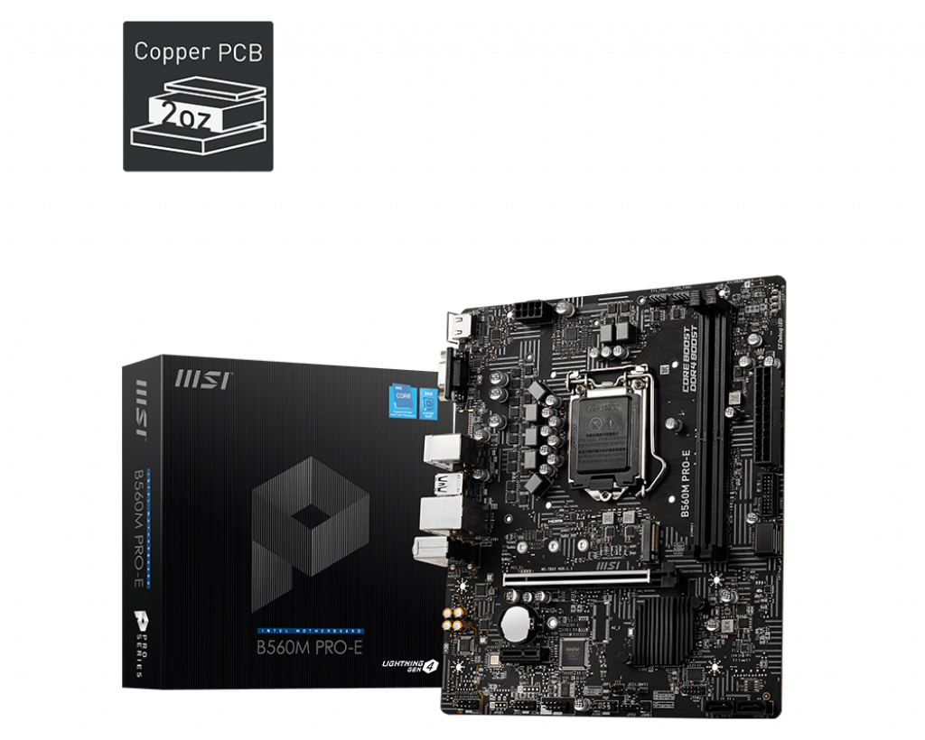 Msi B560m Pro-E 1200p Ddr4 Ses Glan Hdmi/Vga Sata3 Usb3.2 Matx