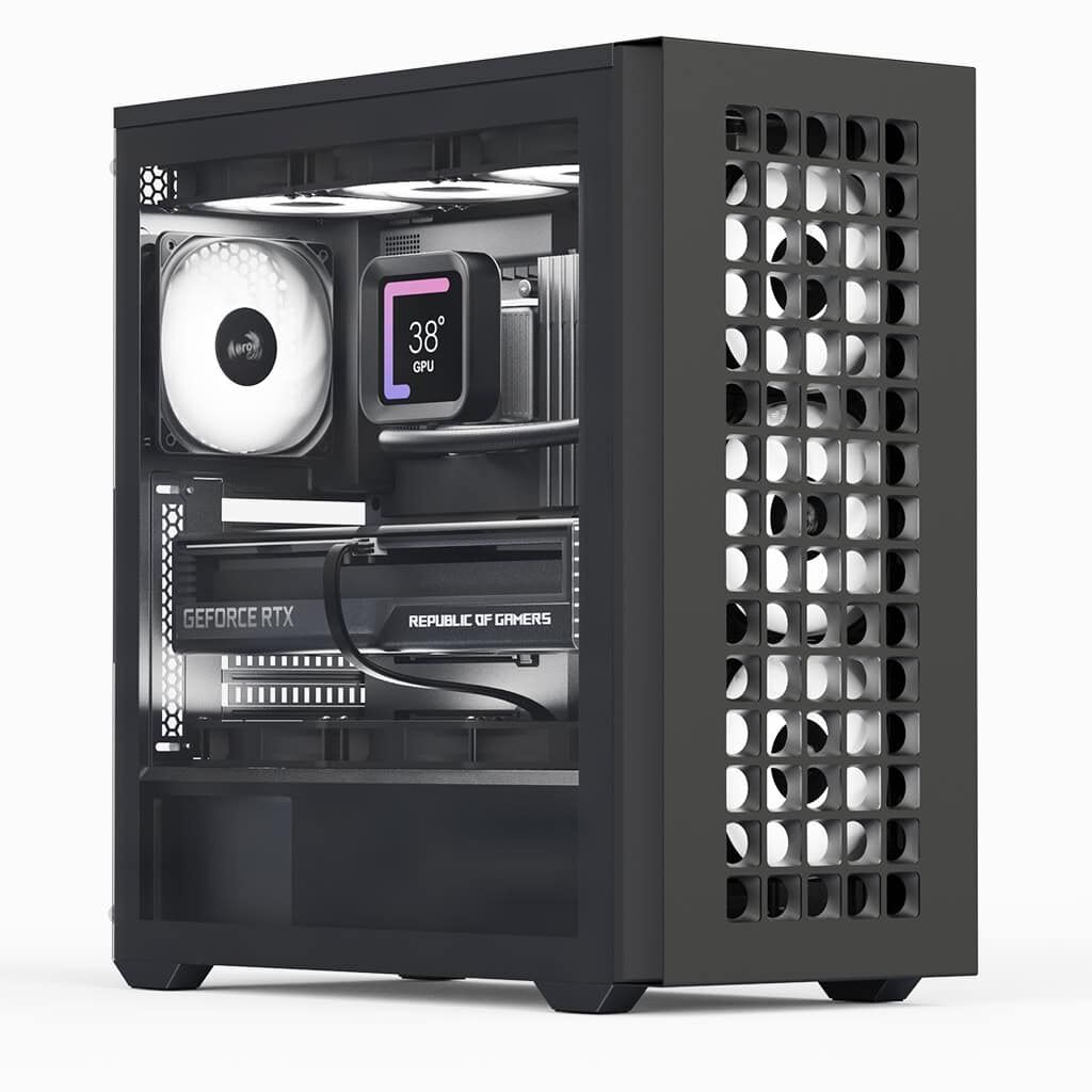 Aerocool D502A 4x12cm ARGB Fan USB3.0 Type-C Siyah ATX Kasa (AE-D502A-BK)