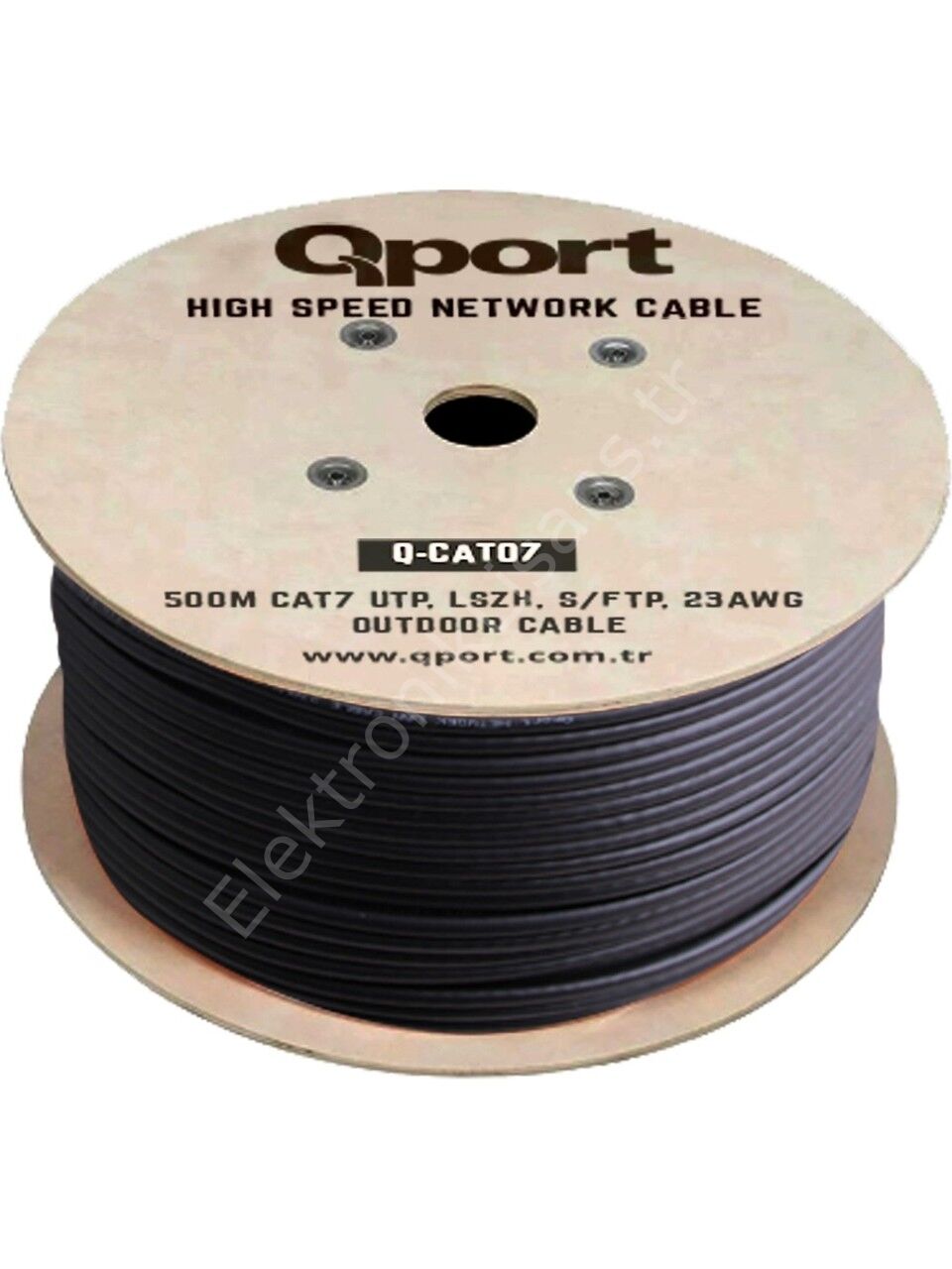 Qport 500M Cat7 Outdoor LS0H Siyah 23AWG Halogen Free Kablo (Q-Cat07)