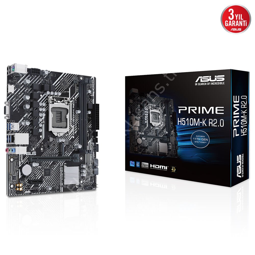 Asus Prime H510M-K R2.0 1200P DDR4 Ses GLAN HDMI/VGA SATA3 USB3.2 mATX