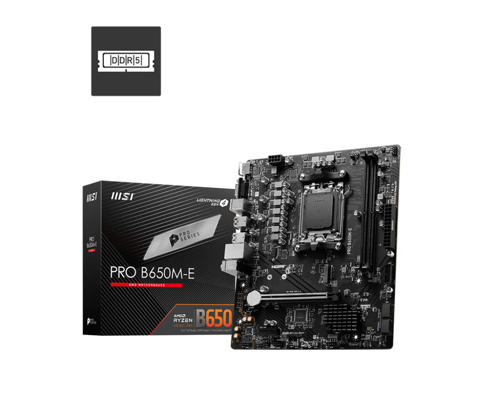 Msi Pro B650M-E Am5 Ddr5 Ses Glan Hdmi/Vga Sata3 Usb3.2 Matx