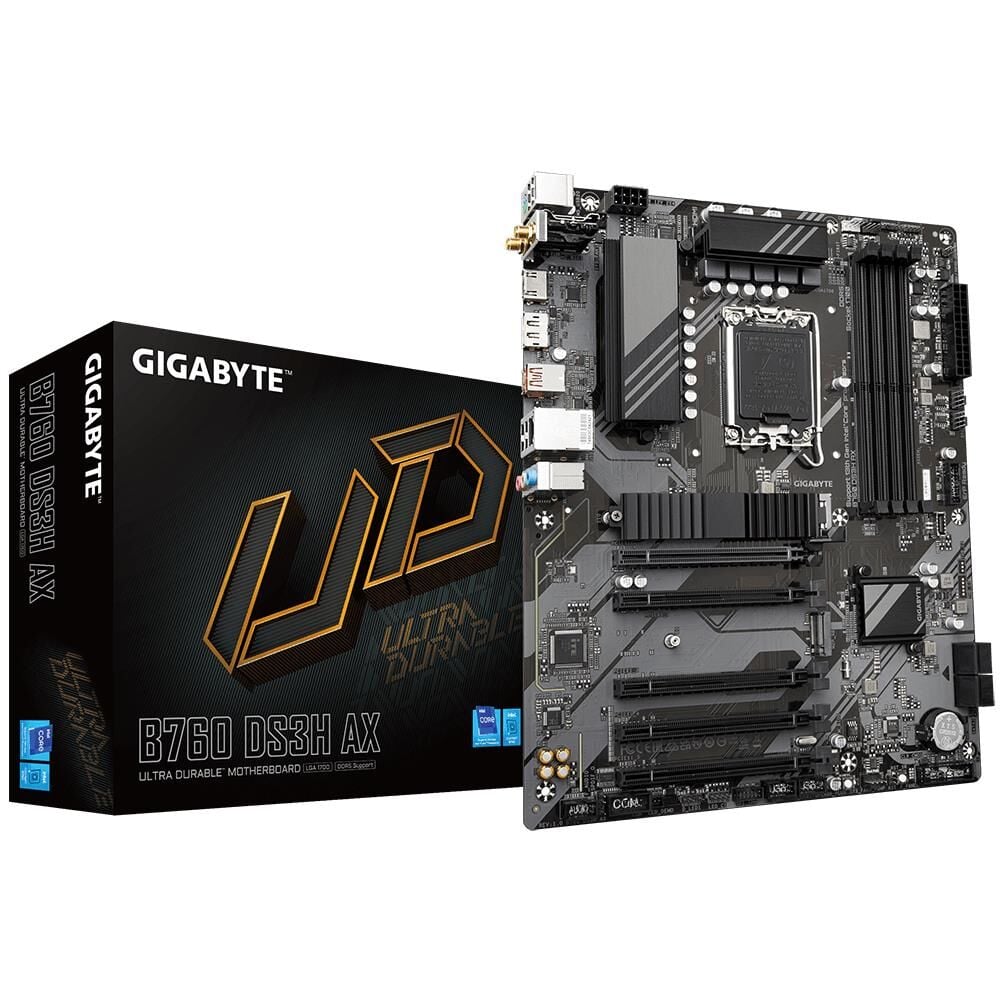 Gigabyte B760-DS3H-AX-DDR5 1700P DDR5 Ses Glan DP/HDMI Sata3 Usb3.2 Atx