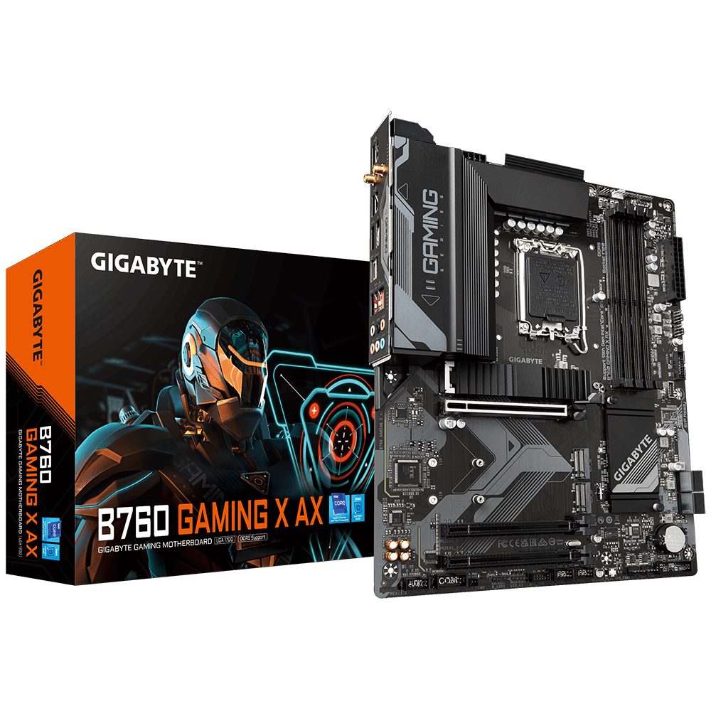 Gigabyte B760-Gaming-X-Ax 1700p DDR5 Ses Glan DP/HDMI SATA3 USB3.2 ATX