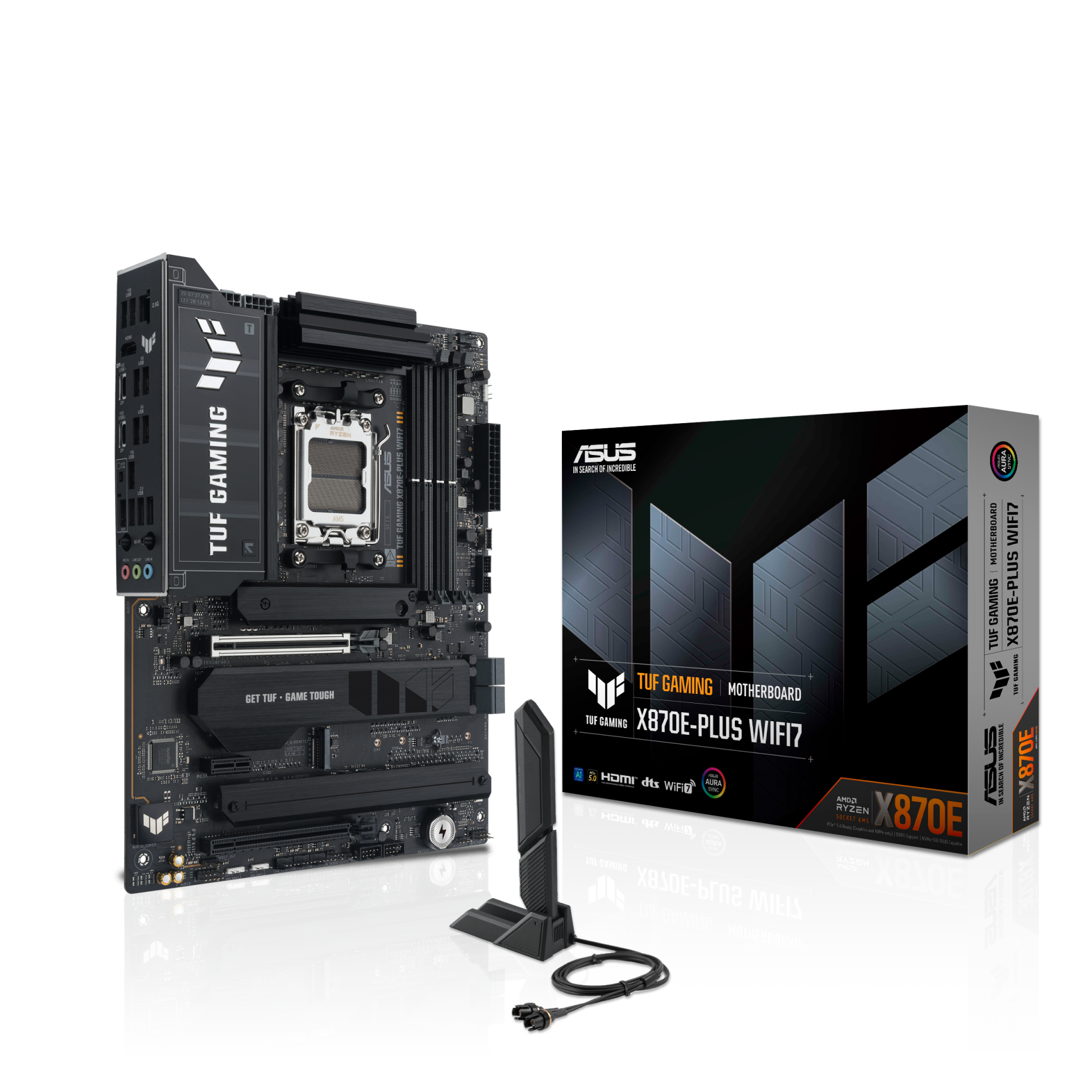 Asus Tuf Gaming X870e-Plus Wifi7 Am5 Ddr5 Ses Glan Hdmi/Usb Sata3 Usb3.2 Atx