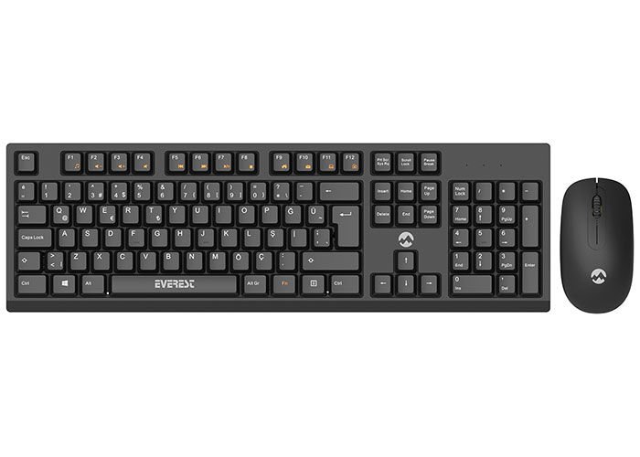 Everest Km-2510 Kablosuz Q Multimedia Klavye + Mouse Set Siyah