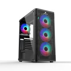 Gamebooster GB-M206B USB3.0 4x12cm ARGB Fan Siyah ATX Metal Kasa