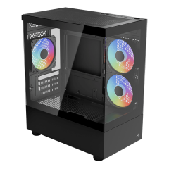 Aerocool Viewport Mini 3x12cm Fan USB3.0 Temperli Cam Siyah mATX Kasa (AE-VPORT)