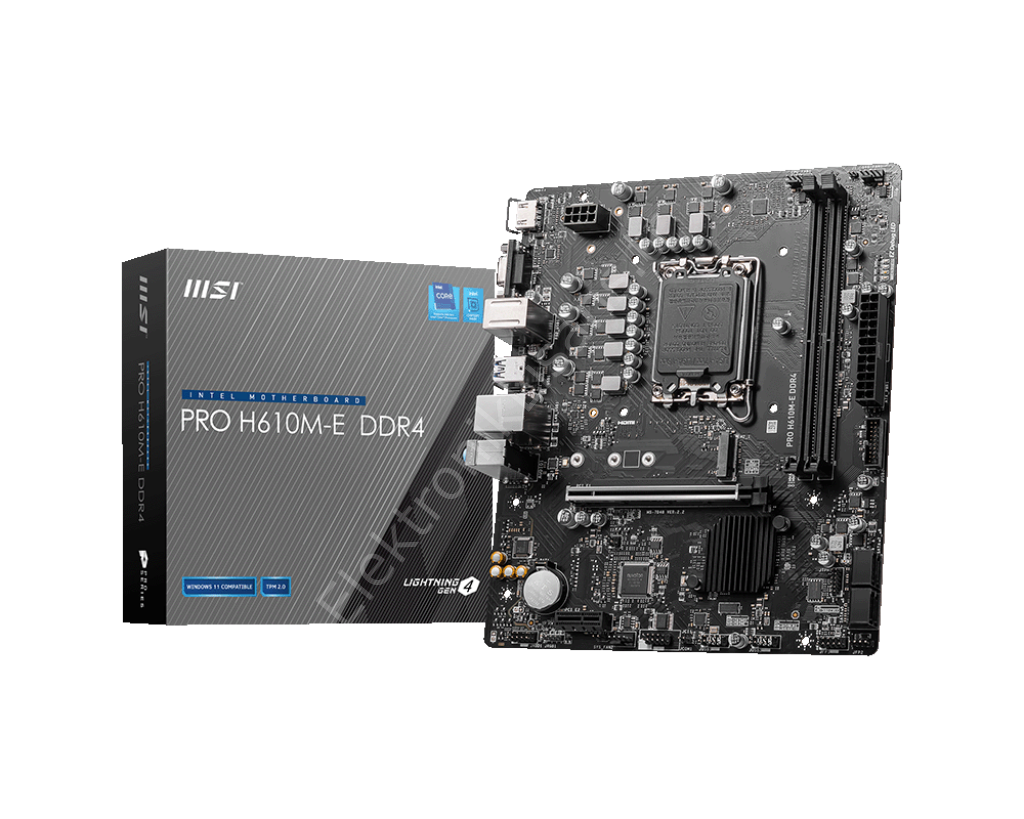 Msi Pro H610m-e Ddr4 1700p Ddr4 Ses Glan Hdmi/vga Sata3 Usb3.2 Matx