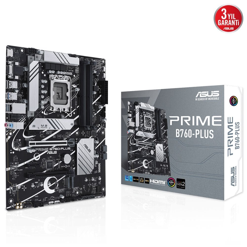 ASUS Prime B760-Plus 1700P DDR5 Ses GLAN DP/HDMI/VGA SATA3 USB3.2 ATX
